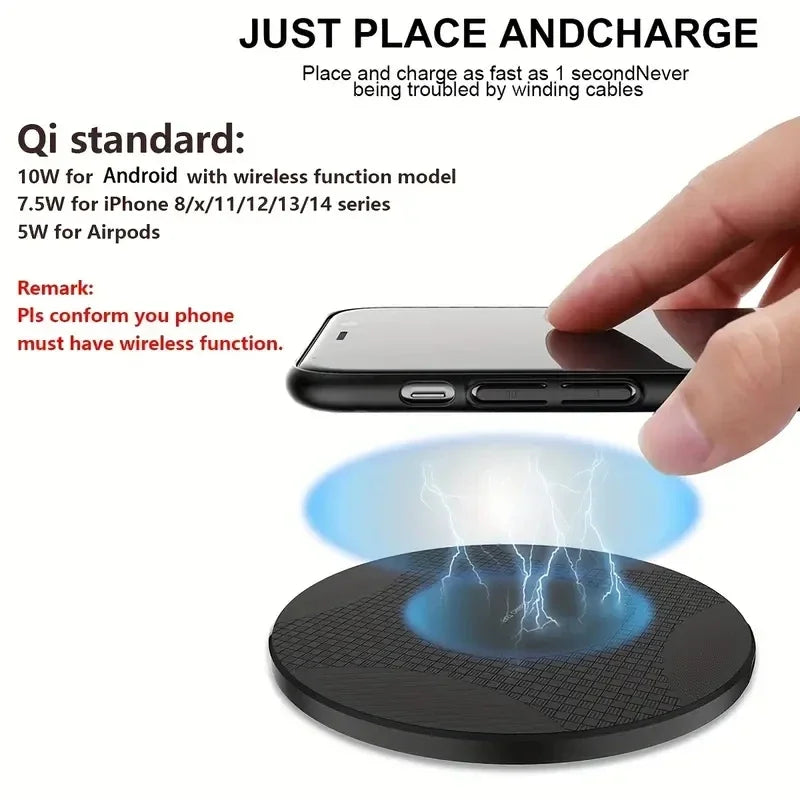 10W Wireless Charger Pad Stand Desktop Ultra-thin