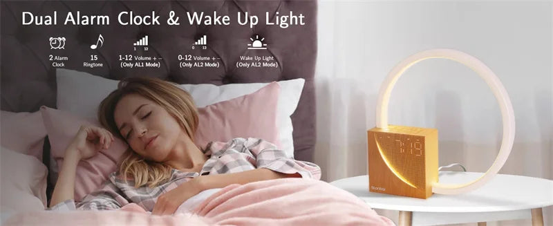 Table Lamp with Alarm Clock