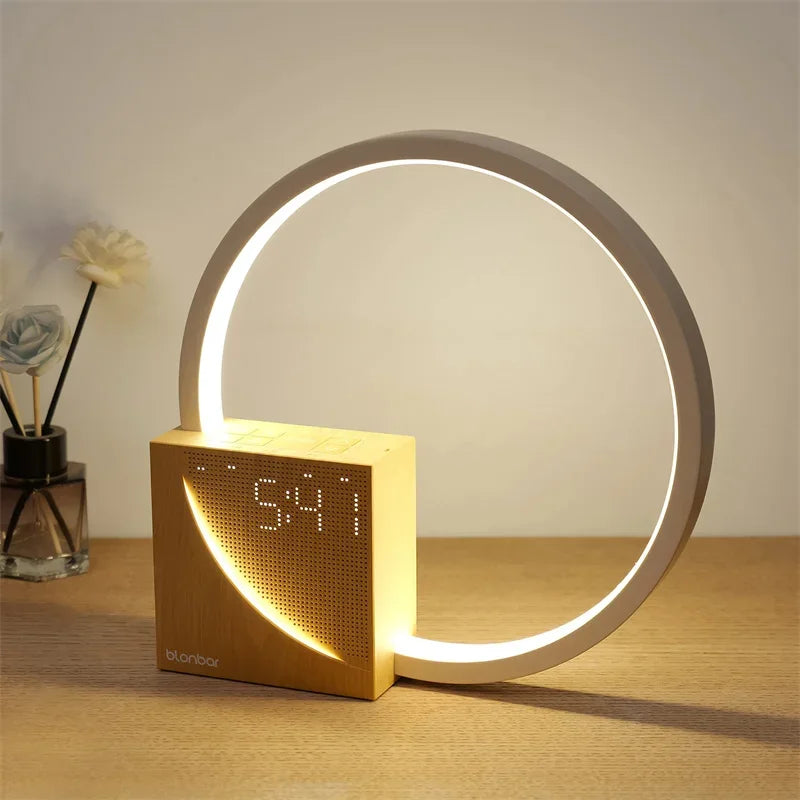 Table Lamp with Alarm Clock