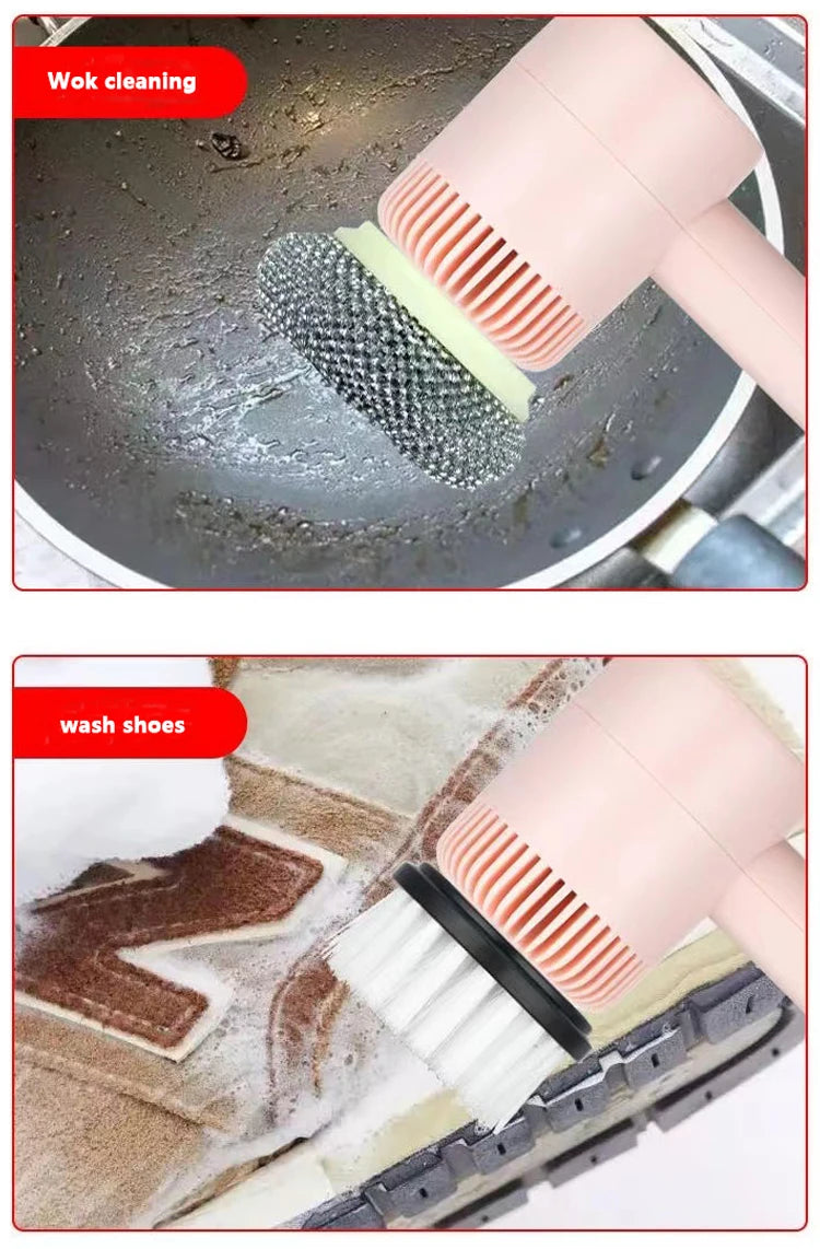 Electric Cleaning Brush USB Rechargeable Automatic Wireless Handheld