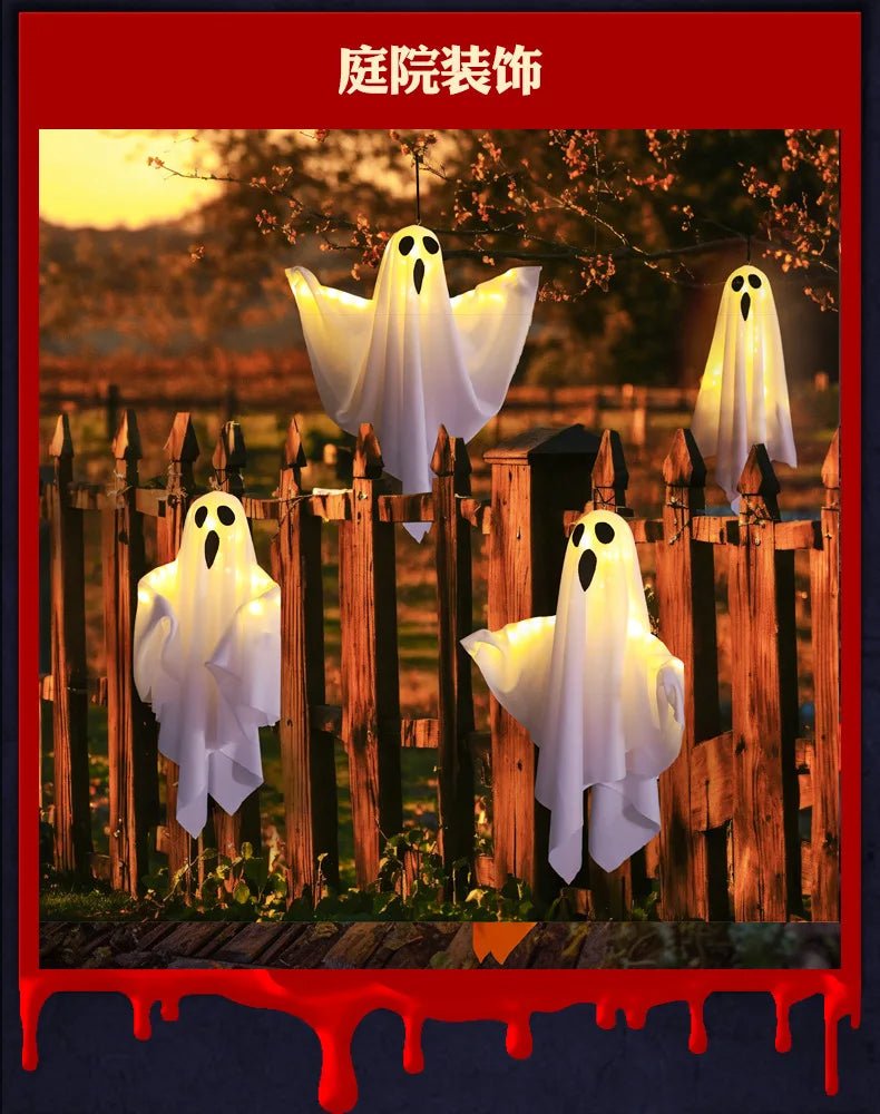 Decor- LED Glow Ghost Party Halloween Decoration for Home Indoor Outdoor